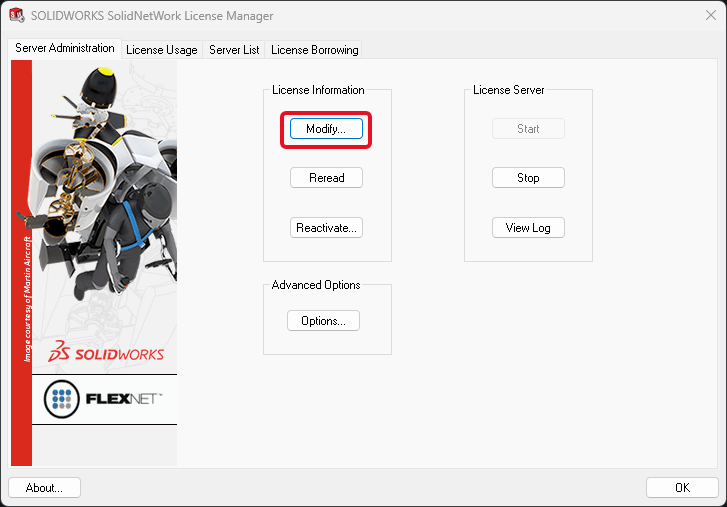 Server Administration Tab