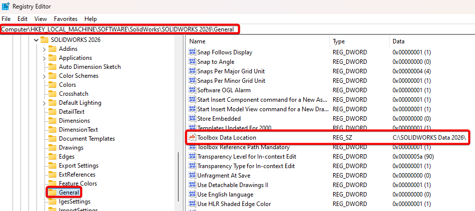 Toolbox Registry Location in Local Machine