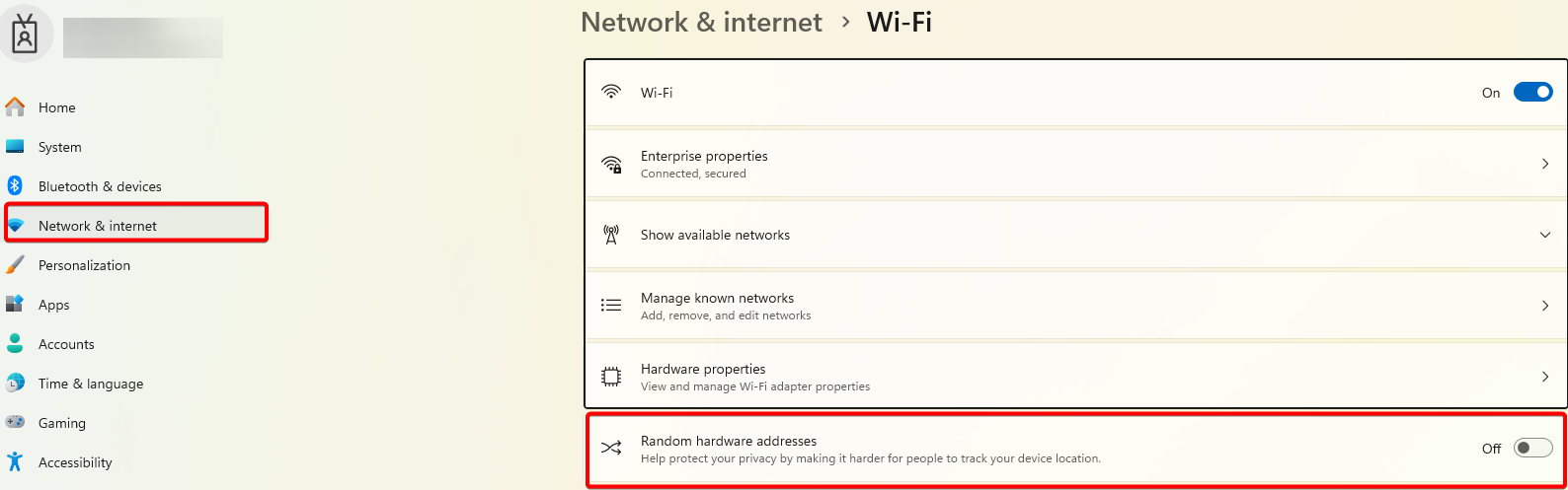 Turn off Use Random Hardware Address.png