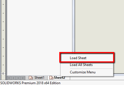 Right-click on one of the sheets and select "Load Sheet"