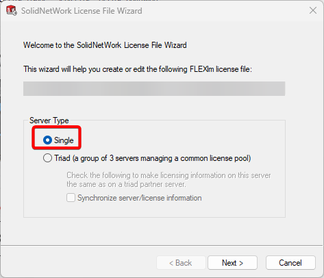 Choose the single option and click next