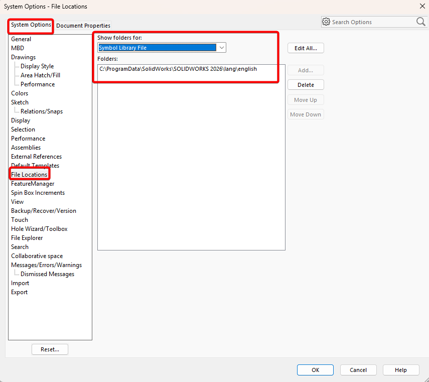 Check Symbol Library Location