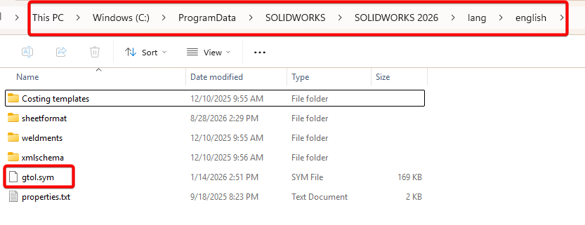 GTOL SYM File