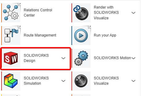 Navigate to SOLIDWORKS Design