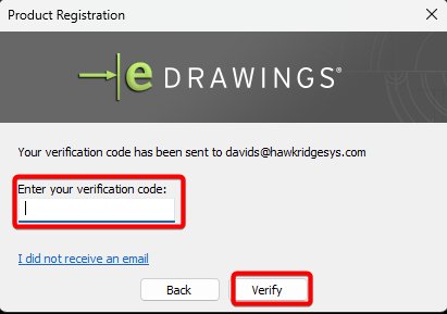 Enter the Verification Code and click Verifiy