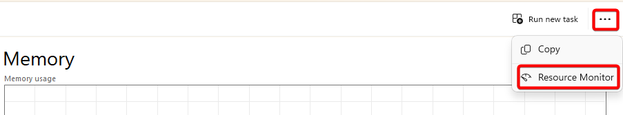 Open Resource Monitor for RAM