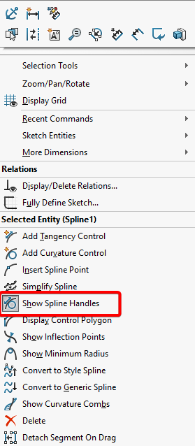 Show Spline Handles