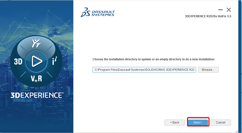 Click next for install location