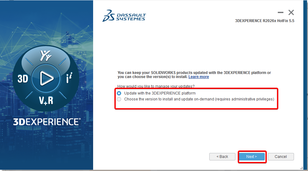 Choose Installation Version and click next
