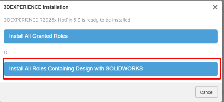 Install Design with SOLIDWORKS Roles