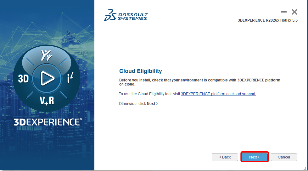 Click next for cloud