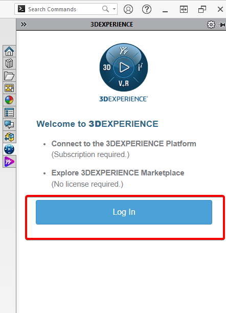 Log in to 3dx on add in