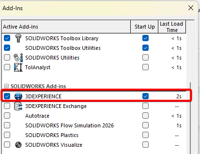 Turn on 3DX Addin