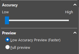Wrap feature, Spline Surface Accuracy setting low