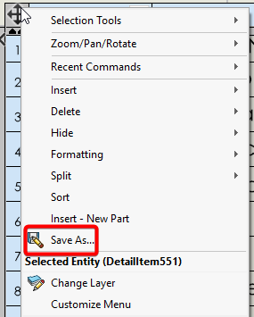 Right click BOM to select Save as