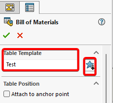BOM Default Template