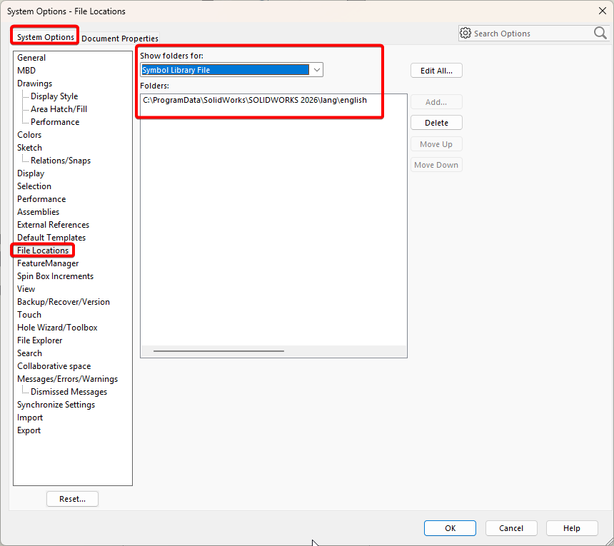 Locate Symbol Library file