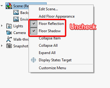 Uncheck Settings