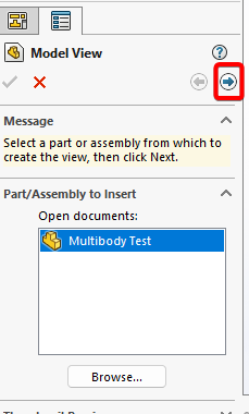 Click the Right Arrow