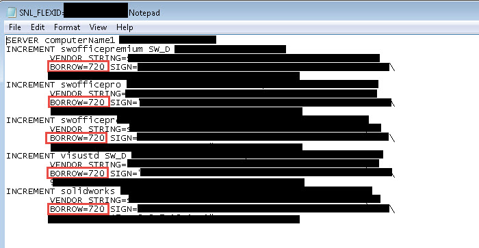Borrow Line Example