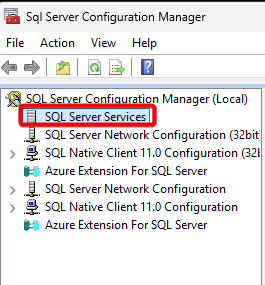 Click on SQL Server Services