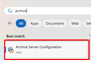 Open Archive Server Configuration Tool