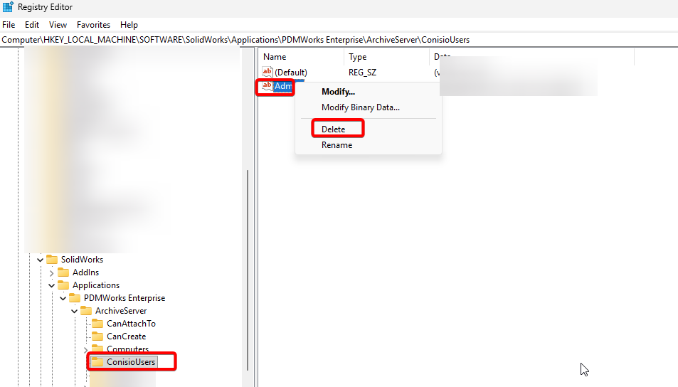 Delete Default Admin Password