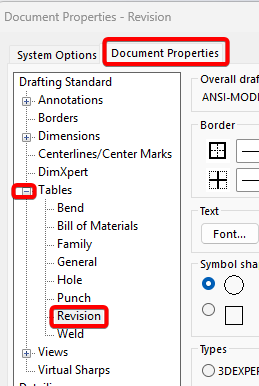 Revision Document Properties