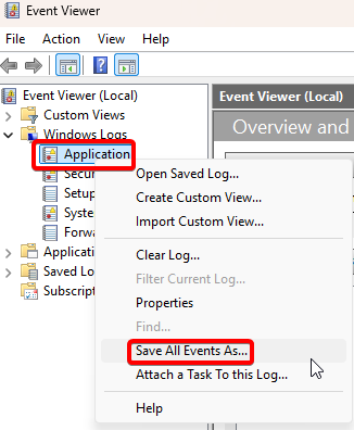 Save Application Logs