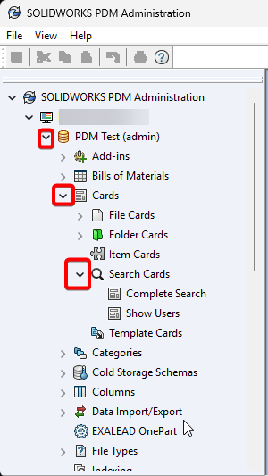 Expand down to Search Cards