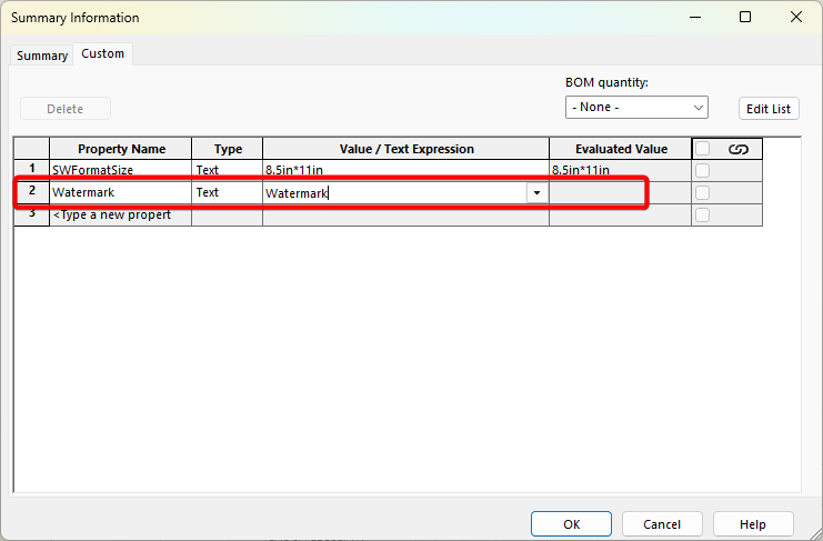 Create Custom Property called Watermark