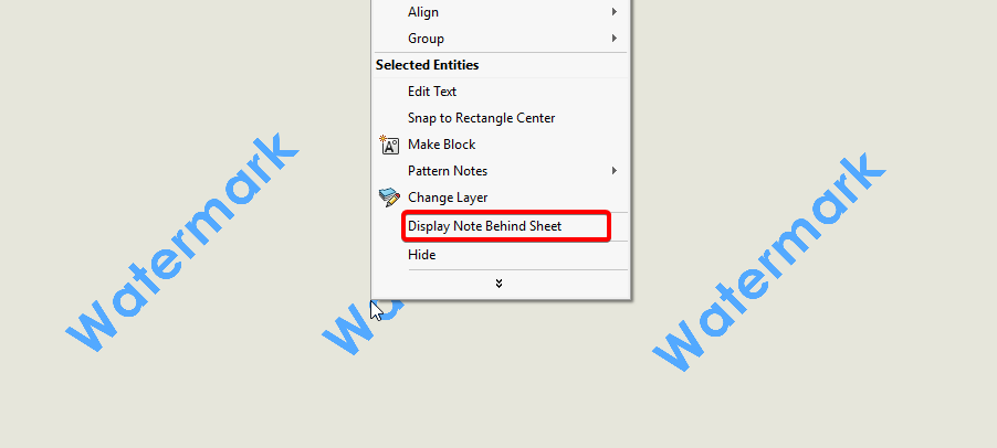 Display Note Behind Sheet
