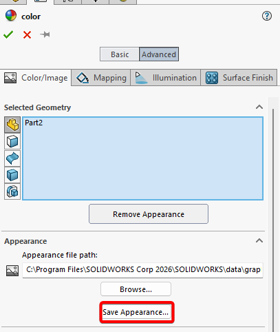 Save Appearance