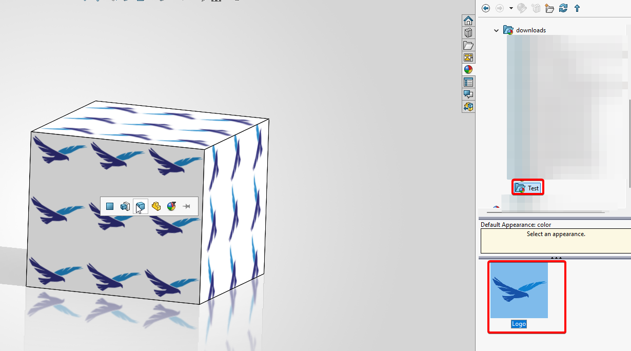 Drag new Apperance onto Part
