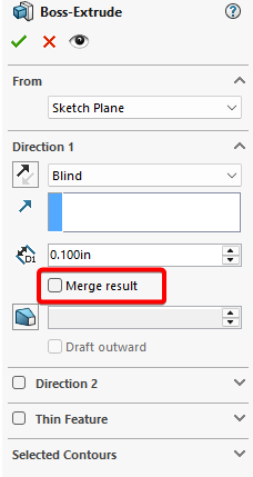 Uncheck merge result