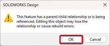Click ok through warning