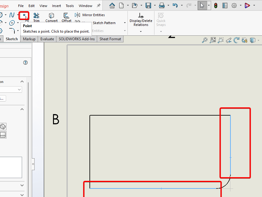 Add Reference Point with edges selected