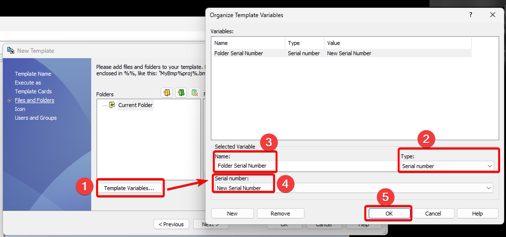 Create Template Variable using the Serial Number