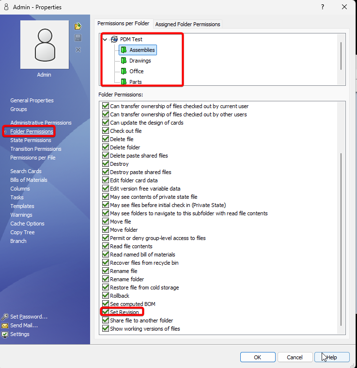 Enable Revision Permission for Folder