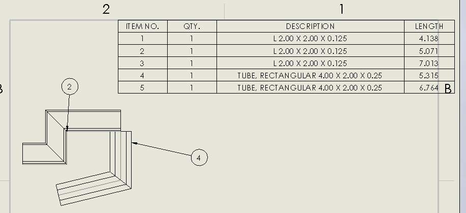Weldment Cut List fixed Balloons
