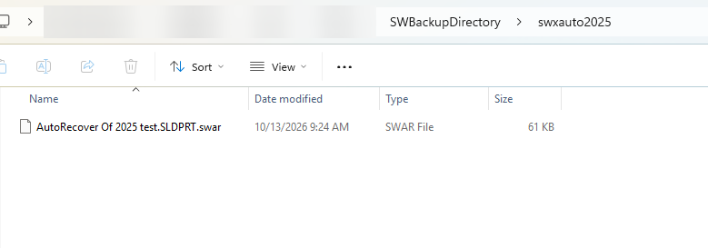 Example of Auto-recover file