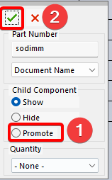 Promote and click the green checkmark