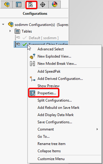 Open Configuration Properties