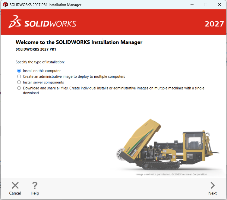 Welcome to the SOLIDWORKS Installation Manager 2027.png
