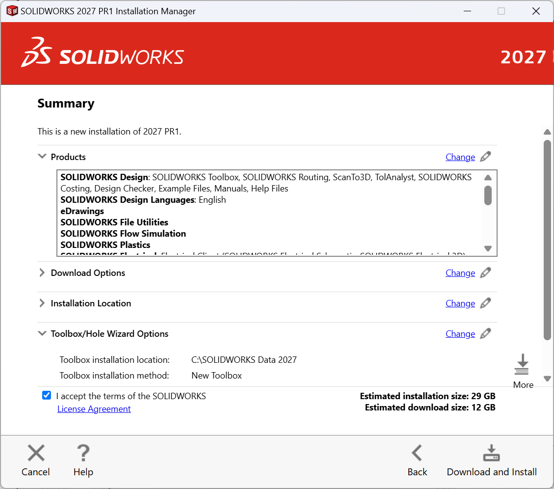SOLIDWORKS Installation Summary