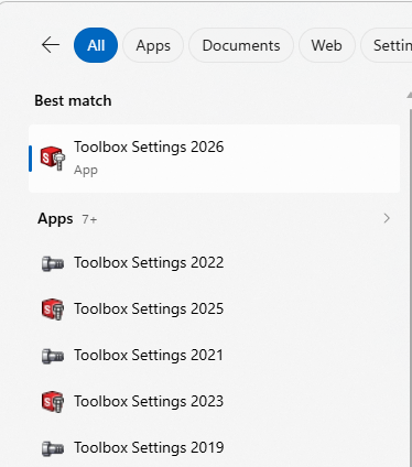 Open Toolbox Settings