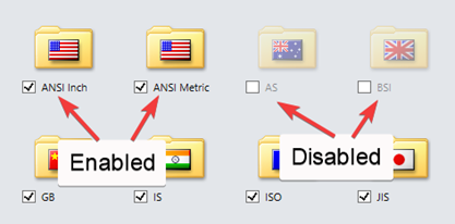Image of the Folders and how to enable or disable them