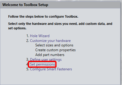 Select Set Permissions