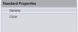 Showing the Standard Propeties options