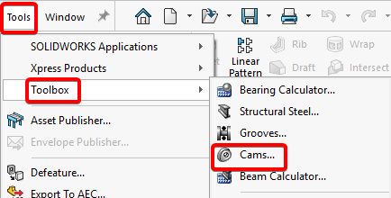 Go to Tools > Toolbox > Cams..